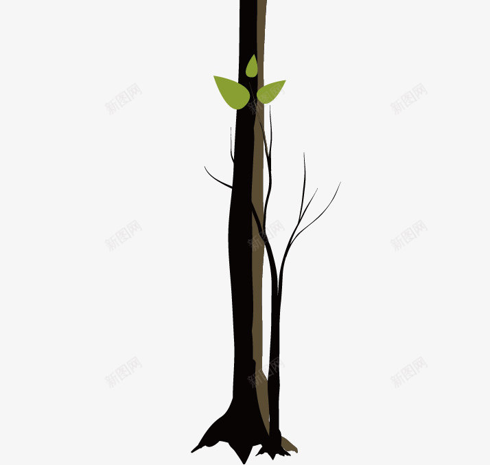 绿色发芽的小树png免抠素材_88icon https://88icon.com 刚发芽的树 卡通 手绘 树 树木 树林 森林 植物
