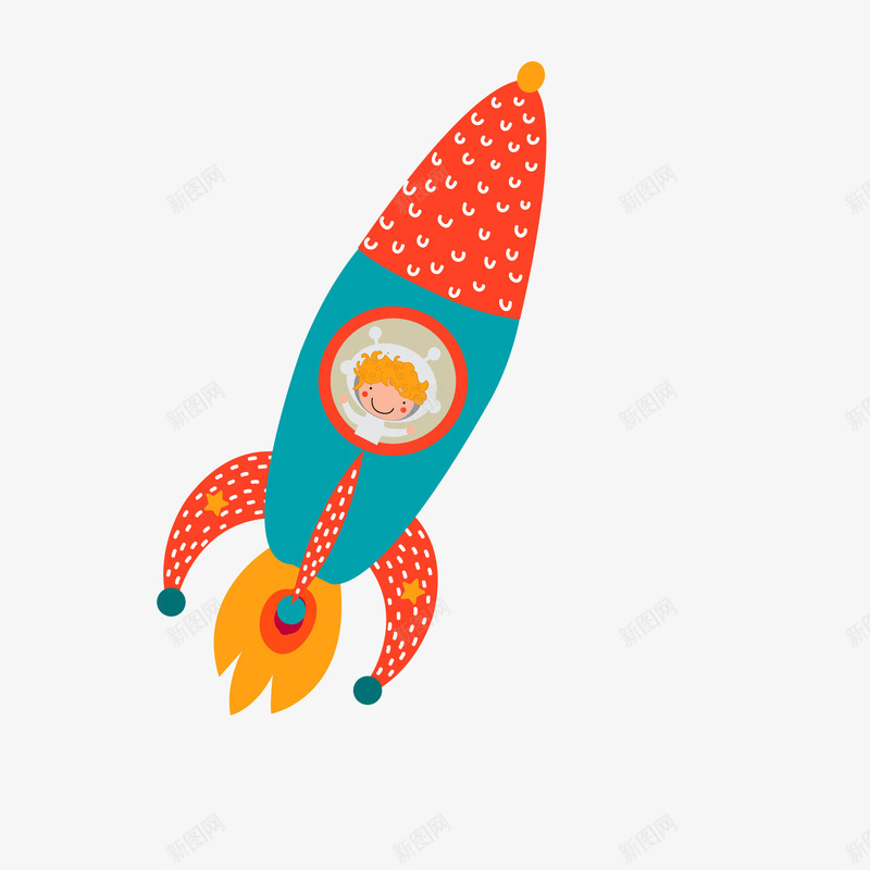 卡通乘坐火箭的儿童人物矢量图ai免抠素材_88icon https://88icon.com 人物设计 儿童 创意 手绘火箭 插画设计 矢量图