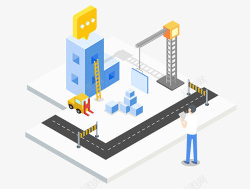 卡通版的施工现场png免抠素材_88icon https://88icon.com 动漫动画 卡通手绘 吊车 施工现场 施工车 男人 装饰图