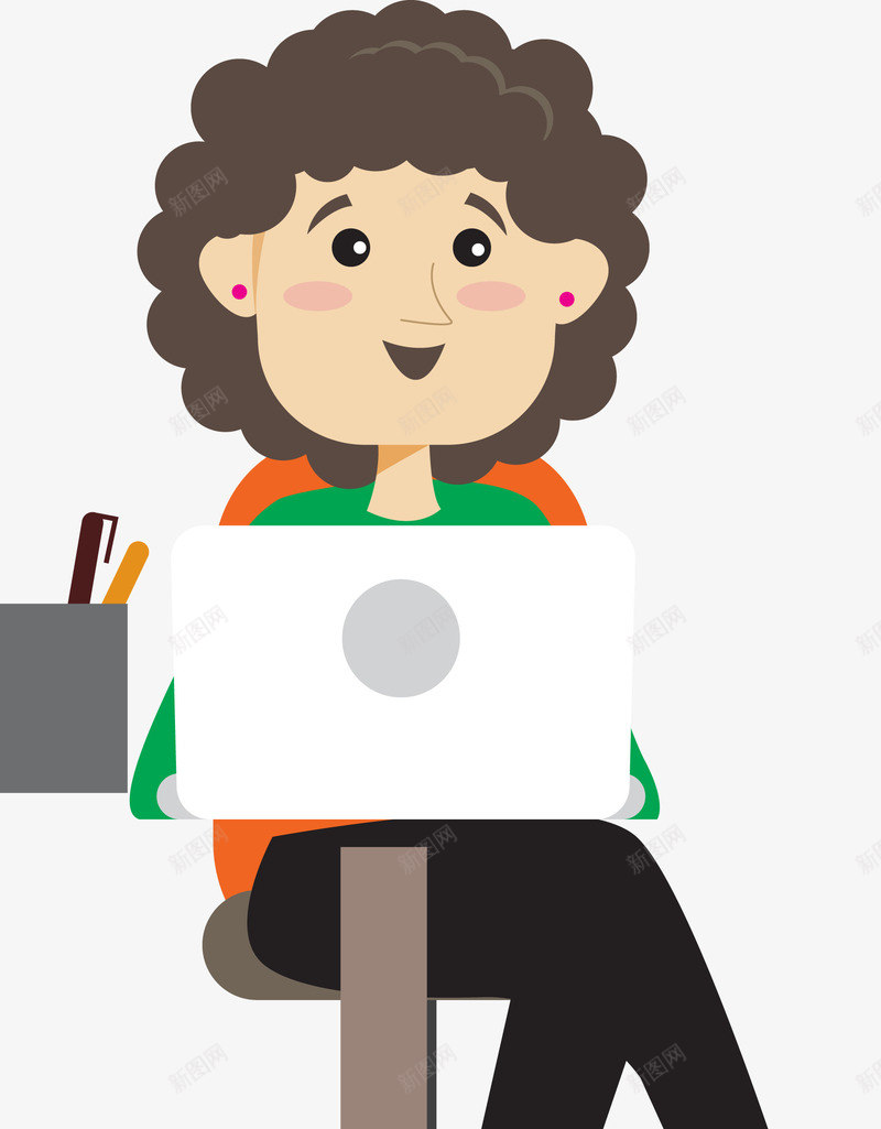 卡通女职员png免抠素材_88icon https://88icon.com 公司职员 卡通人物 卡通职员 坐在电脑前 女人电脑 女员工 女性 电脑 白领人物 职员