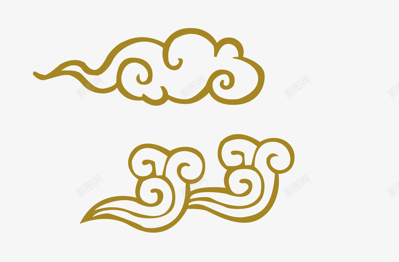 金色古典中国云png免抠素材_88icon https://88icon.com 中国传统图腾 中国传统纹云 中国传统纹案 中国风 中国风符号 云纹 云锦花纹 国潮云 图案 如意云纹 如意形状 如意纹 花纹 装饰 边缘纹样 飞鸟群