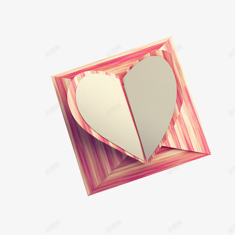 粉色盒子psd免抠素材_88icon https://88icon.com 商务 心形 情人节 渐变 盒子 礼物 粉色 纹理 质感