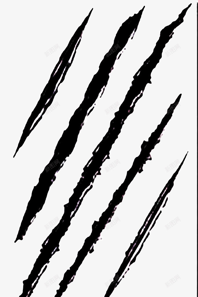 现代黑色长条爪痕png免抠素材_88icon https://88icon.com PNG图片 伤口 抓痕 爪痕 细长 黑色