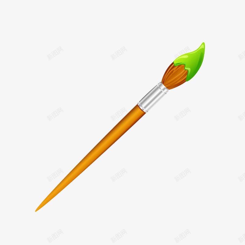黄色毛笔画笔油画矢量图ai免抠素材_88icon https://88icon.com 毛笔 油画 画笔 黄色 矢量图