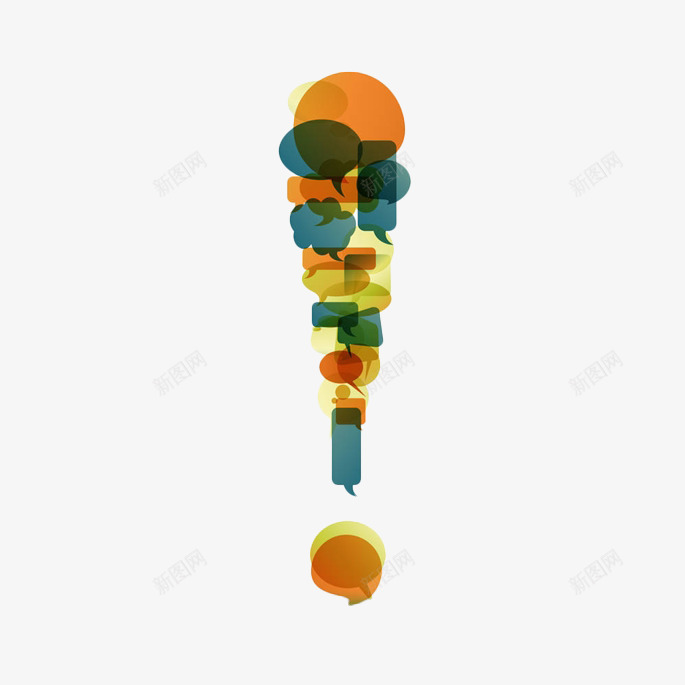 卡通对话框拼合叹号png免抠素材_88icon https://88icon.com 卡通 卡通叹号 叹号 对话框 惊叹号 感叹号 拼合 标点符号 设计
