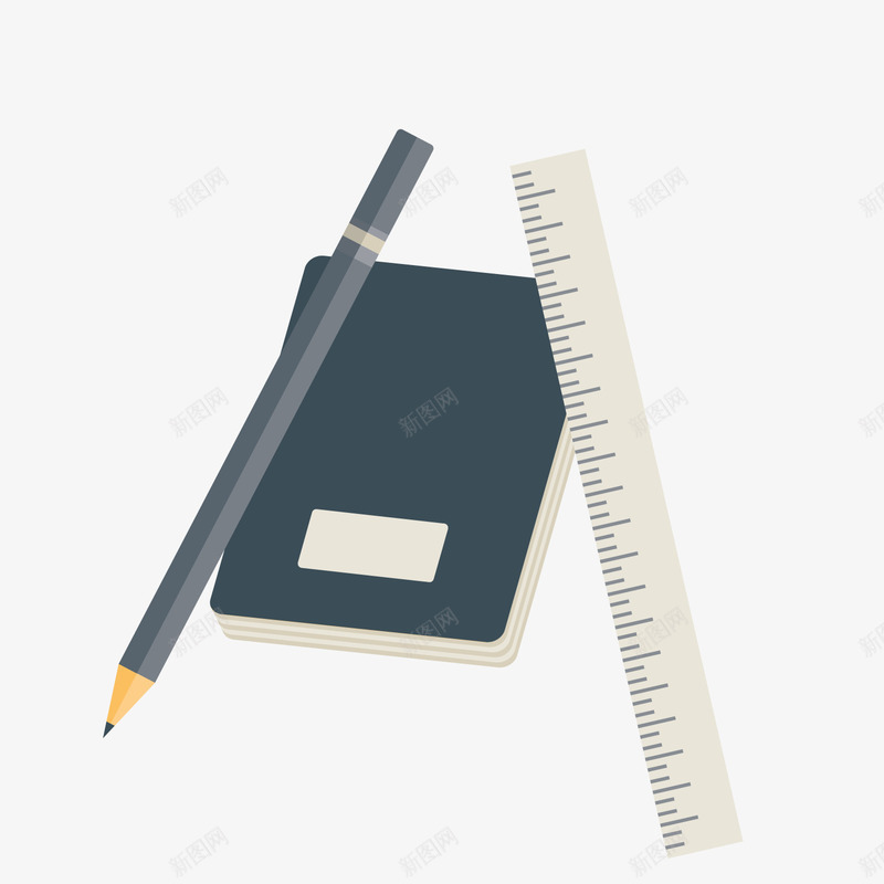 铅笔书本尺子文具png免抠素材_88icon https://88icon.com 卡通书本 卡通尺子 卡通文具 卡通铅笔