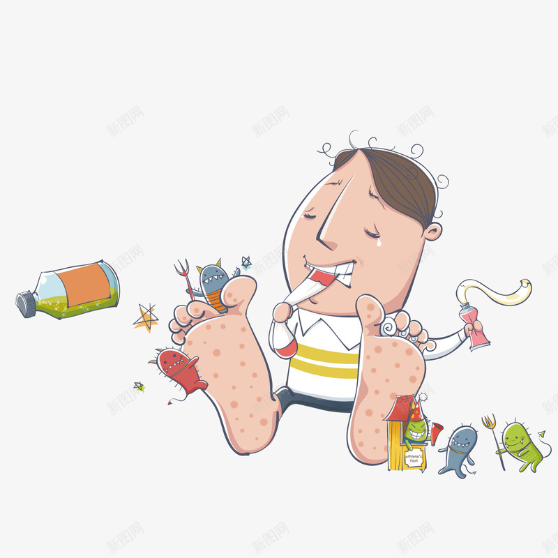 全身生疮的男孩png免抠素材_88icon https://88icon.com 咬牙 男孩 脚气 药瓶