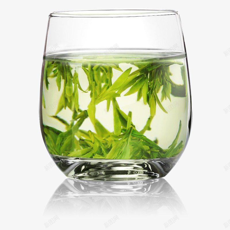 绿茶龙井茶带杯子带倒影png免抠素材_88icon https://88icon.com 杯子 泡茶 绿茶 龙井