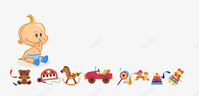 卡通手绘坐下玩玩具的孩子psd免抠素材_88icon https://88icon.com 免抠婴儿 卡通 坐下玩 手绘 玩具的孩子 玩具装饰