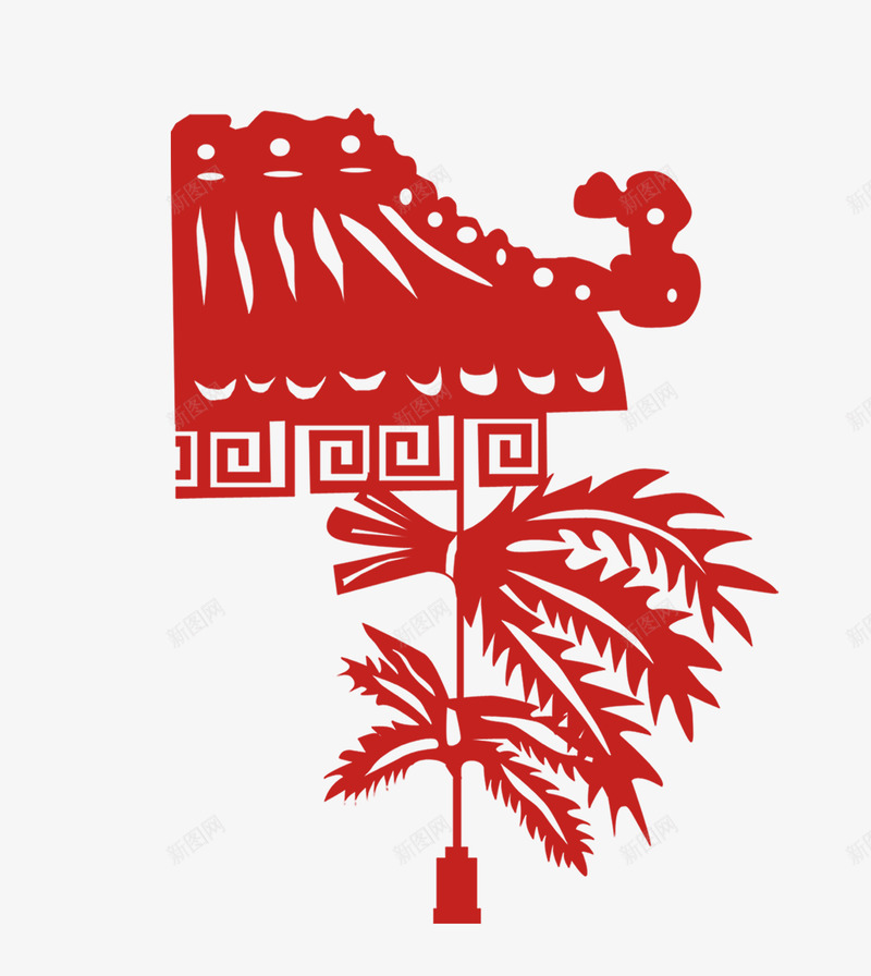艾叶艾草剪纸效果png免抠素材_88icon https://88icon.com 植物 端午 端午节 艾叶 艾叶剪纸效果 艾草