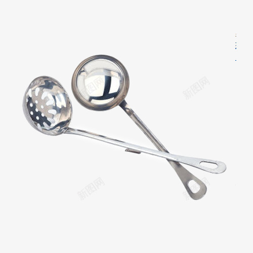 火锅勺png免抠素材_88icon https://88icon.com 不锈钢产品免扣 不锈钢厨房用品 不锈钢汤勺 两件套 产品实物 厨房勺子 厨房里的不锈钢用品 漏勺