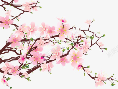 粉色桃花树枝春天植物png免抠素材_88icon https://88icon.com 春天 树枝 桃花 植物 粉色