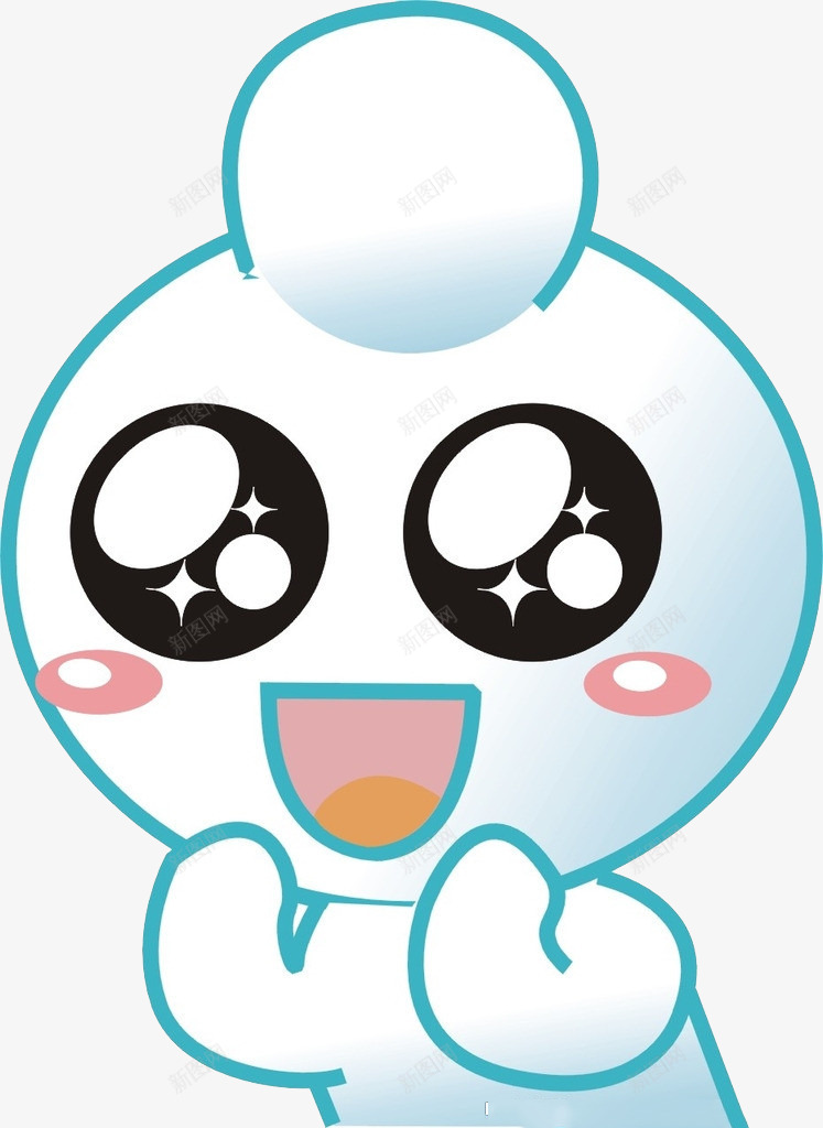 简笔可爱卡通png免抠素材_88icon https://88icon.com 亮晶晶的眼睛 可爱 大眼睛 白色皮肤 萌萌的