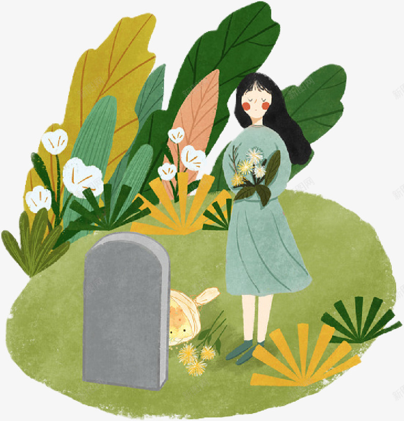 清明祭祖保佑女孩png免抠素材_88icon https://88icon.com 女孩 扫墓 清明 祭祖