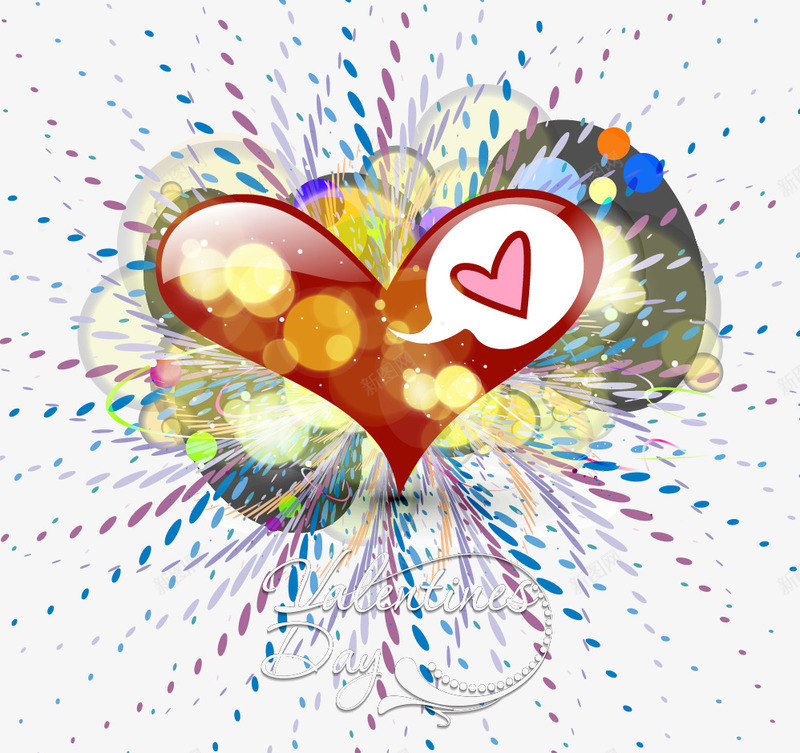 缤纷绚烂情人节卡片背景png免抠素材_88icon https://88icon.com 情人节卡片背景 情人节素材