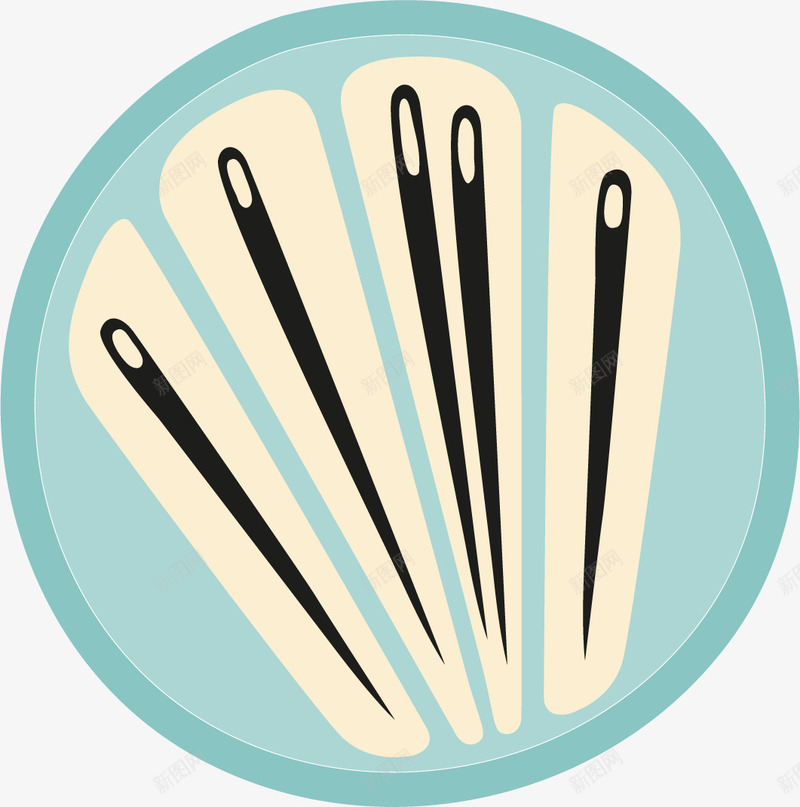 手绘涂鸦针盒矢量图eps免抠素材_88icon https://88icon.com 穿线 穿针引线 绣字 绣花针 绣花针眼 缝纫工具 缝补 针盒 针线 矢量图