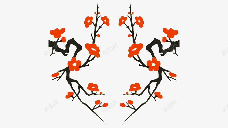 梅花橘色梅花png免抠素材_88icon https://88icon.com 中国风 中国风素材 梅 梅兰竹菊 梅花 梅花素 水彩梅花 红梅