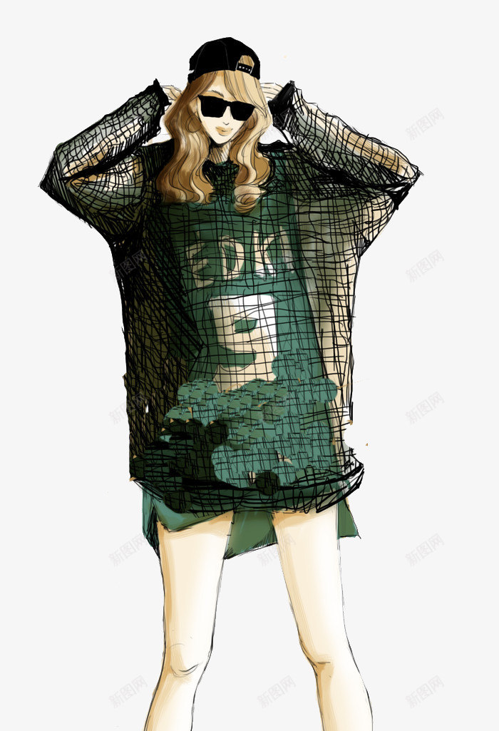 手绘时尚高端女装png免抠素材_88icon https://88icon.com 手绘时装设计图 水彩人物插画 简约服装设计稿
