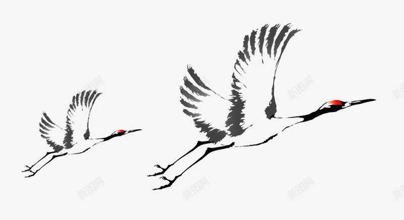 飞行丹顶鹤psd免抠素材_88icon https://88icon.com 丹顶鹤 国画 水墨画 红顶鹤 飞行 飞鸟