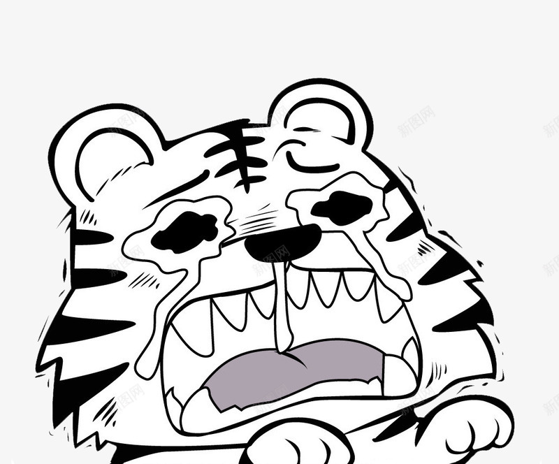 哭泣的老虎png免抠素材_88icon https://88icon.com 伤心哭泣 卡通动物 可爱 害怕惊吓 泪眼汪汪 简笔老虎 虎年简笔画矢量图