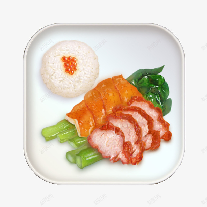 叉烧烧鸭饭png免抠素材_88icon https://88icon.com 叉烧 快餐 烧肉 烧鸭 盒饭 食物 餐饮