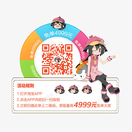 抽奖活动png免抠素材_88icon https://88icon.com 二维码 人物 奖品 转盘