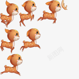 鹿奔跑的鹿装饰png免抠素材_88icon https://88icon.com 奔跑 装饰