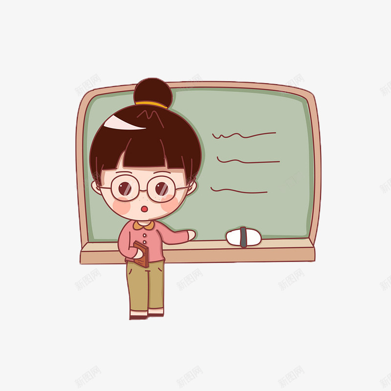 卡通教师节老师上课psd免抠素材_88icon https://88icon.com 书本 卡通人物女教师 头像 教师节 老师上课 黑板