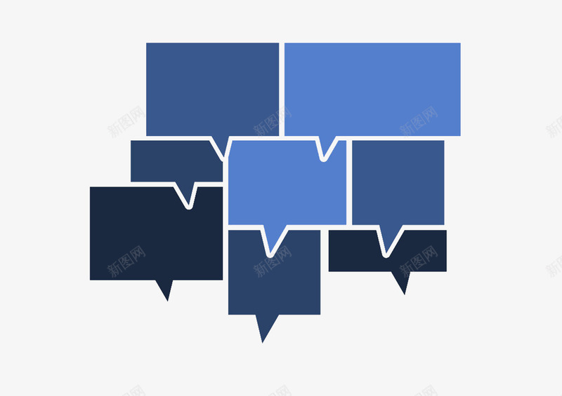 蓝色简洁对话框png免抠素材_88icon https://88icon.com 对话框 拼合 简洁风 蓝色