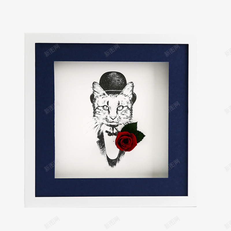 猫咪png免抠素材_88icon https://88icon.com 壁画 永生花 猫 相框