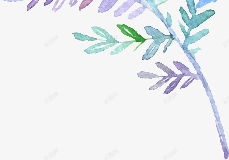 树叶png免抠素材_88icon https://88icon.com 手绘植物 枝条 树叶一串 树枝 水彩树叶 水彩植物 绿叶 蓝色叶子