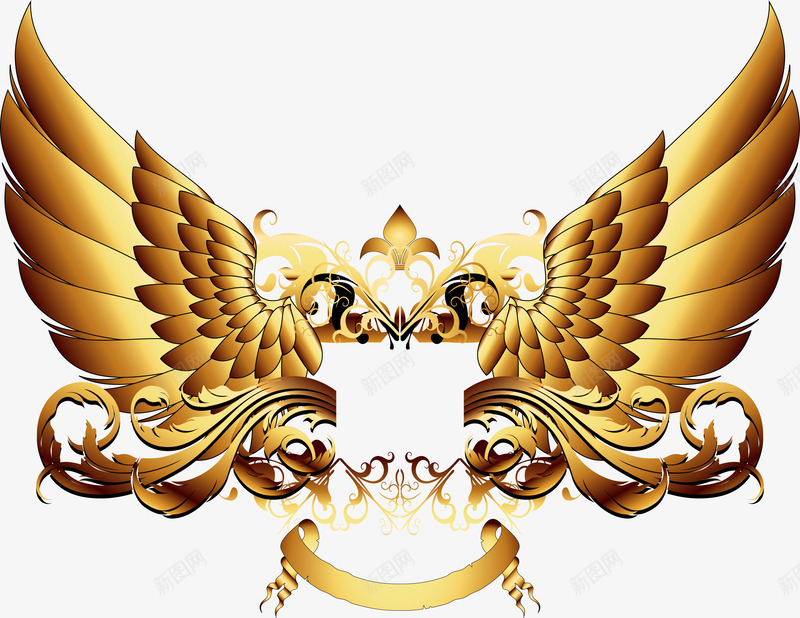 金色翅膀炫酷光效png免抠素材_88icon https://88icon.com 翅膀 金色