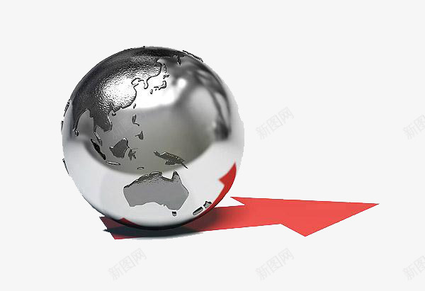 一颗金属球体png免抠素材_88icon https://88icon.com 一颗球 世界地图 提示 红色箭头 金属小球 金属球
