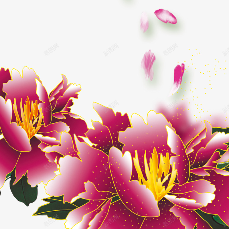 花开富贵png免抠素材_88icon https://88icon.com 中国风 官宦人家 牡丹 芍药 花开富贵 花瓣