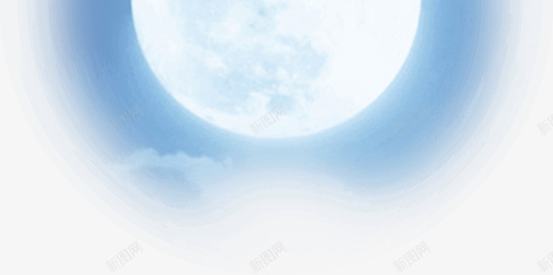 蓝色天空白色大圆月亮png免抠素材_88icon https://88icon.com 天空 月亮 白色 蓝色