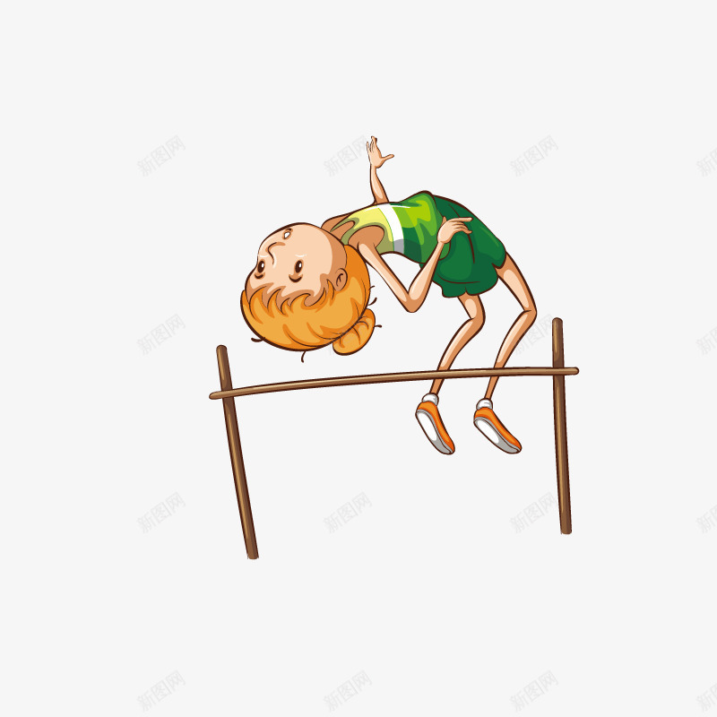 跳高比赛的女孩手绘图png免抠素材_88icon https://88icon.com 卡通 女孩 比赛 跳杆 跳高比赛 运动 运动服