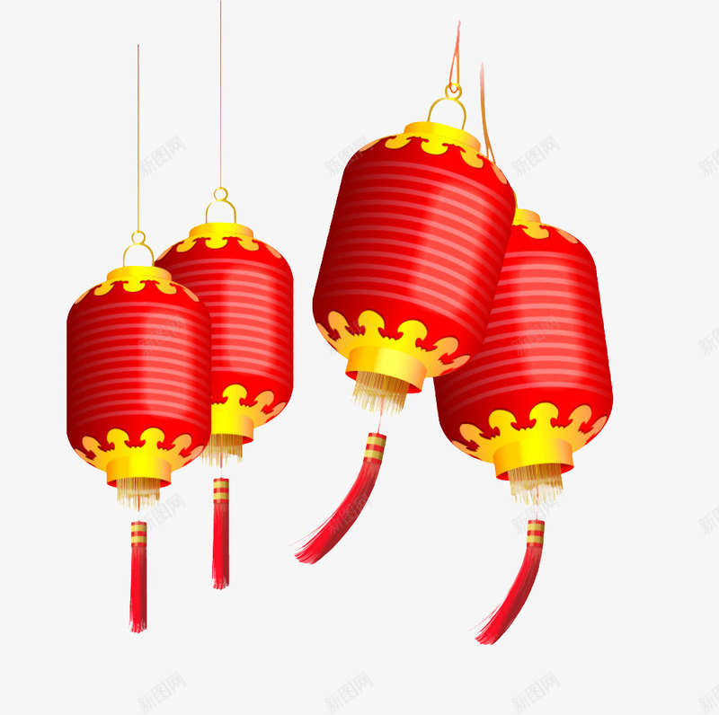 一串红灯笼春节png免抠素材_88icon https://88icon.com 一串红 挥春 春节 灯笼
