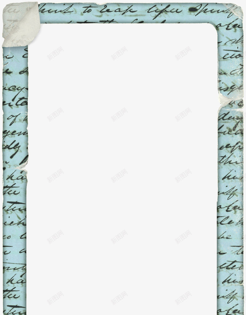 文艺的蓝色相框png免抠素材_88icon https://88icon.com 文艺的风格 相框 英文装饰 蓝色 长方形