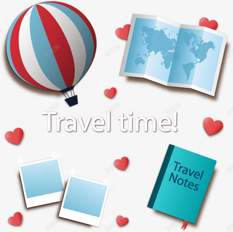 手绘环游世界png免抠素材_88icon https://88icon.com 手绘 旅行 热气球 环游世界 自由行