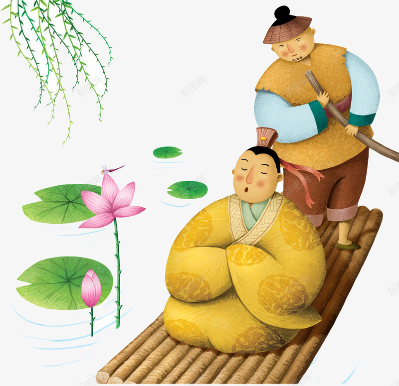 乘坐木筏过河的古代皇帝png免抠素材_88icon https://88icon.com 乘坐 古代皇帝 木筏 过河