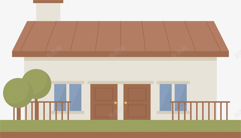 温暖的房屋矢量图ai免抠素材_88icon https://88icon.com 创意 建筑 房屋 温暖 烟囱 窗户 院子 矢量图