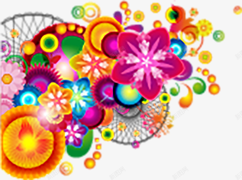 绚丽花朵矢量图ai免抠素材_88icon https://88icon.com 图案设计 绚丽花朵 矢量图