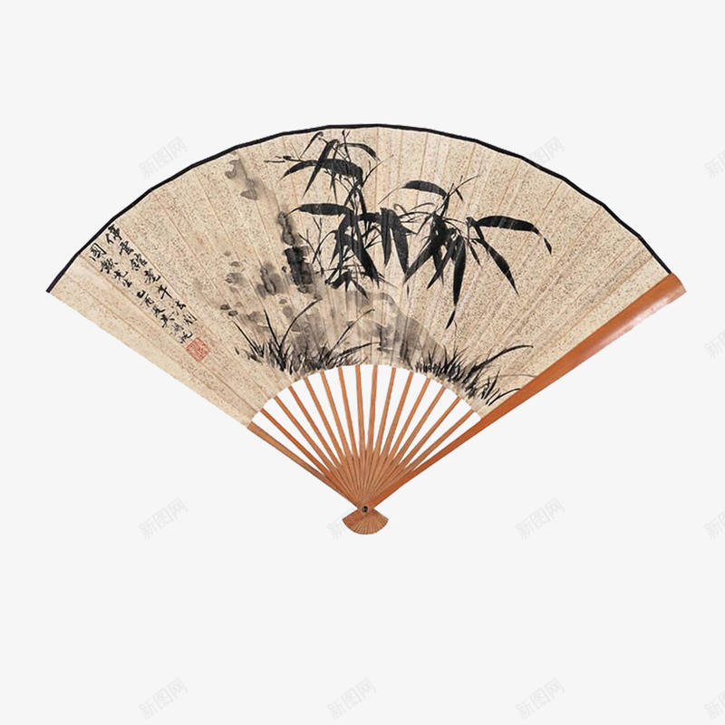 水墨竹韵工笔画折扇png免抠素材_88icon https://88icon.com 工笔画 扇子 手绘工笔画折扇 折扇 水墨 竹韵