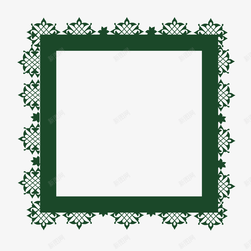 卡通绿色正方形相框png免抠素材_88icon https://88icon.com 卡通 正方形 相框 绿色