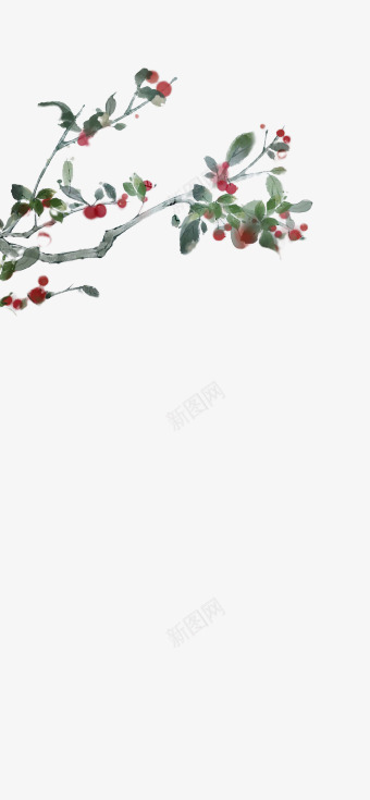 华枝春满红豆花png免抠素材_88icon https://88icon.com png素材 华枝春满 古风 手绘 红豆花 花枝