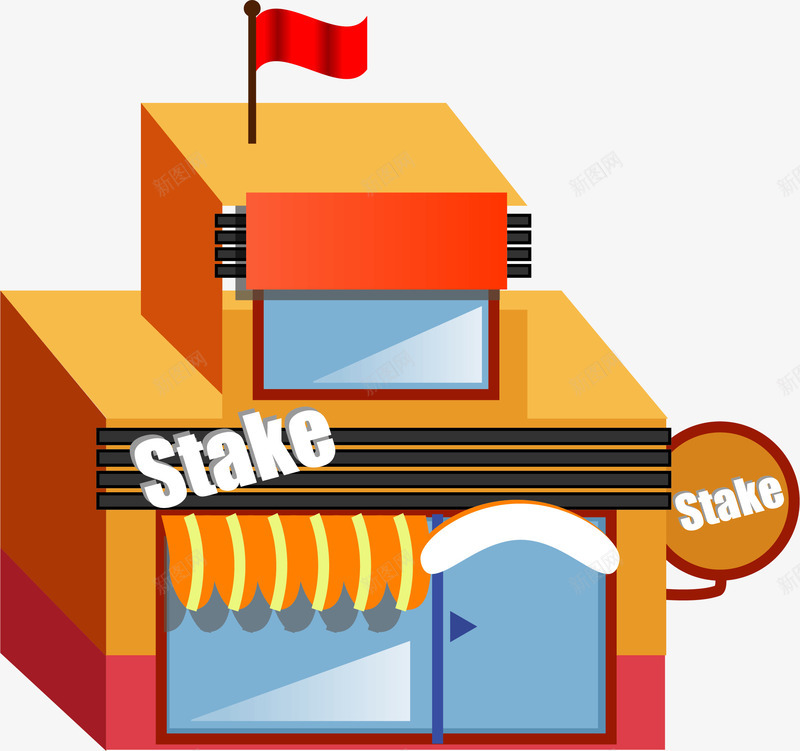 卡通手绘小区商店png免抠素材_88icon https://88icon.com 卡通商店 卡通建筑 商店 小区商店 建筑 房子 手绘 社区建筑