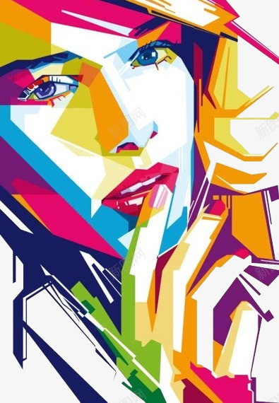 美女psd免抠素材_88icon https://88icon.com 彩色 拼合 晶块