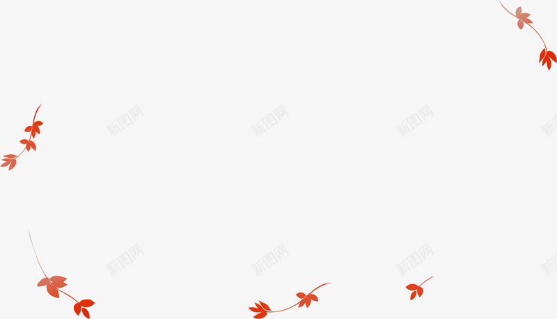 红色手绘飘落叶片藤蔓金秋png免抠素材_88icon https://88icon.com 叶片 红色 藤蔓 金秋 飘落