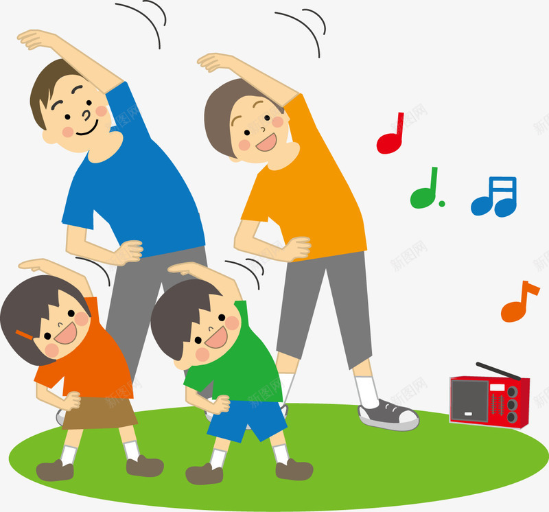 做操的人png免抠素材_88icon https://88icon.com 人物 彩色 手绘画 矢量装饰 装饰