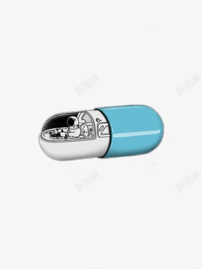 胶囊状太空飞船psd免抠素材_88icon https://88icon.com 卡通手绘 太空飞船 胶囊状
